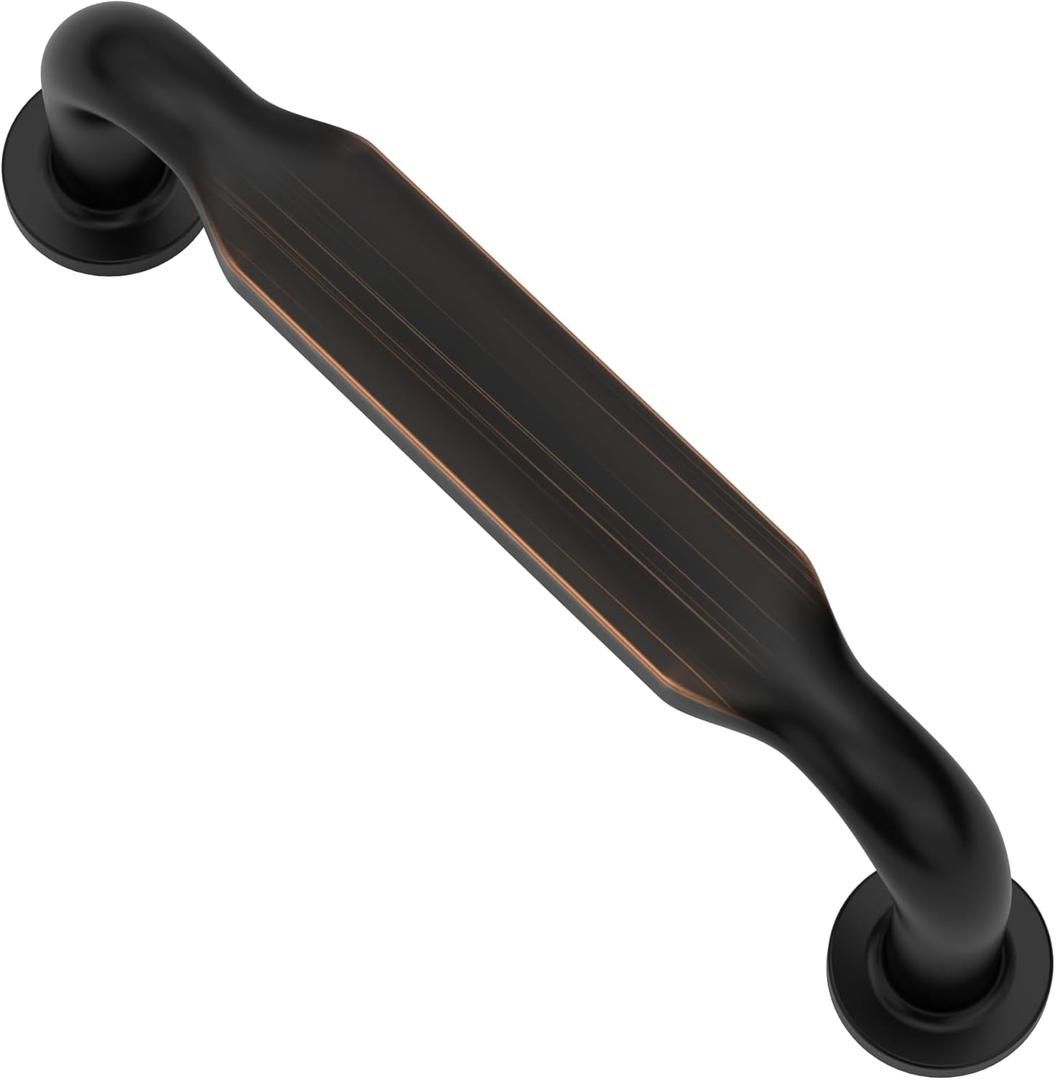Alzassbg 10 Pack Oil Rubbed Bronze Cabinet Handles, 3 Inch(76mm) Hole Centers Arch Modern Cabinet Pulls Kitchen Cabinets Hardware for Cabinets and Drawers AL3503ORB