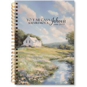 huester Christian Notebook Journal, Bible Verse Joshua 24:15 Scripture Journal, Rustic Wildflowers Aesthetic Notebooks for Note Taking, Bible Journaling Hardcover Paper Spiral Notebook, 5.5x8.3 Inch