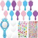 Liliful 12 Pack Princess Foam Mirror Kits Decorate Your Own Princess Mirrors Party Supplies Unbreakable Crafts for Party Favors Birthday DIY Decorations (Stylish,Pink,Blue,Purple)