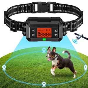GPS Wireless Dog Fence System, Electric Dog Fence, IPX7 Waterproof Rechargeable Collar Receiver,Radius from min 33 to max 999 Yards, Electric Dog Fence with No Wire Circular Boundary,Outdoor Use Only2 (F810, Black)