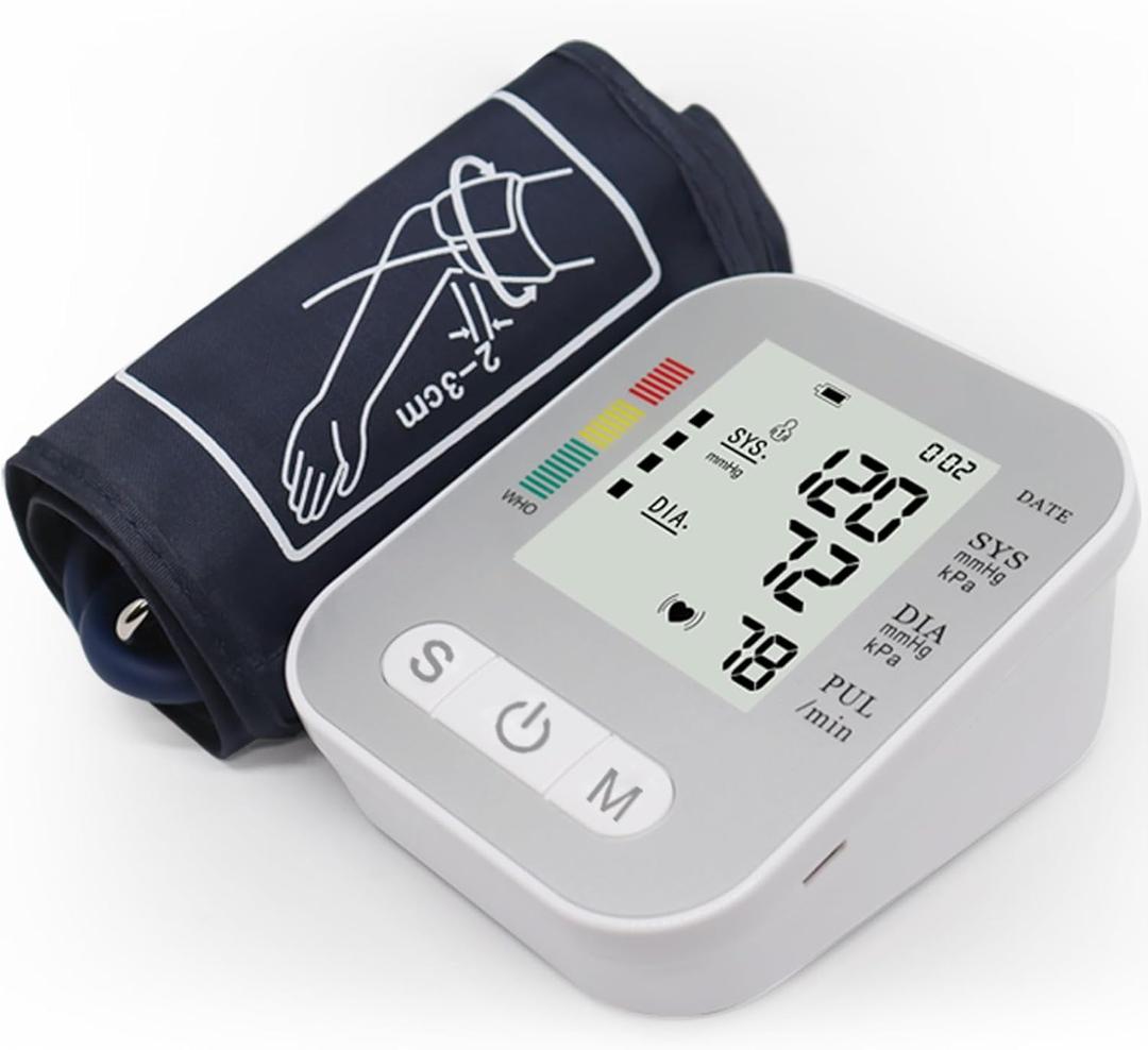 Blood Pressure Monitors for Home Use, Automatic Upper Arm Blood Pressure Machine with Digital Screen, BP Machine with Large Cuff 8.7" - 16.5" Adjustable, Adult Elderly (White)