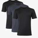 Hanes Men's Moves Breathable Mesh Back T-Shirt, X-Temp Moisture-Wicking Tee, White or Black/Grey, 3-Pack, Size XXL