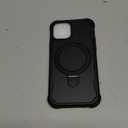 Compatible with iPhone 12 Case & iPhone 12 Pro Case with Invisible Magnetic Ring Stand [Compatible with Magnetic] [Military Drop Protection] Shockproof Hard Back Soft Edge 6.1 Inch, Black