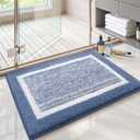 Color&Geometry Simple and Stylish Large Bath Mats for Bathroom Non Slip, 24"x36" Light Blue Bathroom Rugs, Absorbent, Soft, Washable, Microfiber Shower Mat