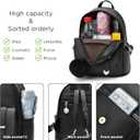 I IHAYNER Girls Fashion Backpack Mini Backpack Purse for Women Teenage Girls Purses PU Leather Pompom Backpack Shoulder Bag