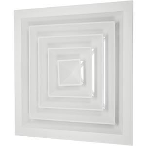 PATIKIL 11" x 11" Square Ceiling Diffuser,Aluminum Square Vent Cover HVAC Ceiling Diffuser for HVAC System Horizontal Flow Duct Industrial Home Office,White, 14" x 14" Ducting Opening Size