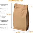 Resealable Side Zipper Coffee Bags with Degassing Valve, High Barrier Natural Kraft Coffee Pouches with Aluminum Foil Liner, Ziplock Food Storage Bags, Longer Shelf Life (100, 4oz/0.25lb)