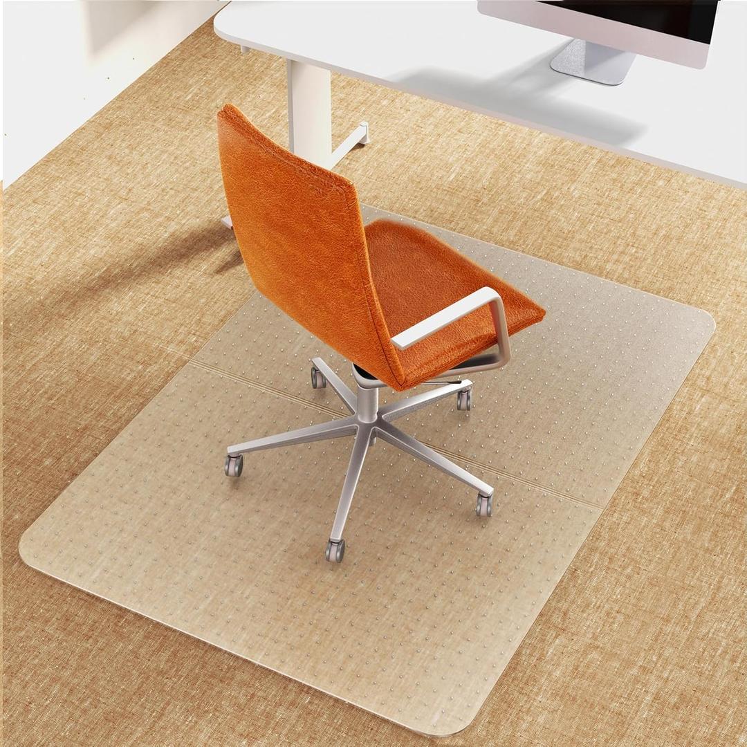 Office Chair Mat for Carpet, 36"x48" Computer Desk Floor Mat - PVC Plastic Rug Carpet Protector Mats for Gaming Chair Under Desk Pad for Rolling Chair, Desk Chair mat, Ship Flat