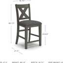 Signature Design by Ashley Caitbrook Rustic 24.63" Counter Height Upholstered Barstool, Set of 2, Gray