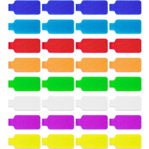 32 PCS Multi-Color Write On Cord Labels, Wire Tags for Electronics, Computers Cable Management and Identification, Assorted Colors, 1.77" x 0.78"