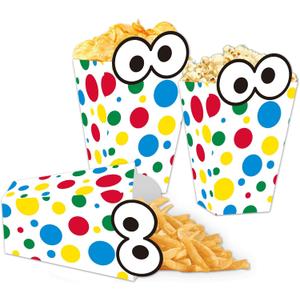 4 x Cartoon Friend Popcorn Boxes 20pcs Cartoon First Birthday Decorations Snack Treat Boxes for Kids Boys Girls Birthday Party Supplies Baby Shower Decorations
