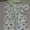 Toddler Boy Terry Cloth Swim Cover Up Tree/Dinosaur Print Zip Up Hooded Towel Coverup Little Kids Pool Beach Kimono, Size 110