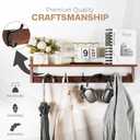 29" Coat Rack Wall Mount with Shelf, Entryway Wall Hooks with Shelf, Coat Hangers for Bathroom, Living Room, Bedroom