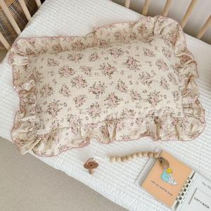 BuLuTu Muslin Cotton Toddler Pillowcases 14"x20", Shabby Chic Pink Floral Kids Pillow Cases Fit Toddler Pillow Sized 13"x18" Soft Children Pillow Covers for Girls Boys, Envelope Closure, Pink Peony