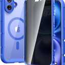 Diaclara Magnetic Designed for iPhone 16 Case, Full Body Rugged Case with Built-in Privacy Touch Sensitive Anti-Scratch Screen Protector, Upgraded [Full Camera Protection] (Ultramarine)
