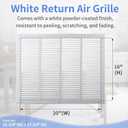 20"W x 16"H [Duct Opening Size] Steel Return Air Grille, Air Return Vent Cover for Ceiling and Sidewall - HVAC Air Vent Covers - [Outer Dimensions: 21.75"W x 17.75"H]