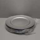 Nicunom Silver Charger Plates Set of 12, Round Charger Plates with Hammered Rim, 13 Inch Plastic Charger Plate for Wedding Dinner Party Event Decoration