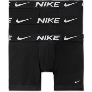 Nike Mens 3PK Dri-Fit Boxer Briefs (Medium, Black/Grey/Black)