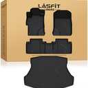 LASFIT Floor Mats & Trunk Mat for Honda Civic & Civic Si 2012 2013 2014 2015 (Fit Sedan, Not for Coupe), All Weather TPE Custom Fit Floor Liner, 1st & 2nd Row & Cargo Mat, Black