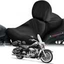 SAPUBK Waterproof Motorcycle Seat Rain Cover Compatible with Harley Davidson Touring Street Glide Road King Electra Glide Road Glide(Two Up Seat with Driver Backrest) for Snow Rain Dust Protection