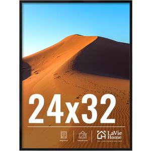 LaVie Home 24x32 Picture Frame for Wall Display, 24x32 Black Picture Frame with HD Plexiglas, 24 x 32 Poster Frame 1 Pack, Display Frame for Vertical or Horizontal, Classic Collection