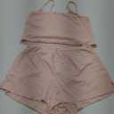 XBTCLXEBCO Lace Pajama Sets for Women 2 Piece Sexy Sleeveless Cami Tank Top and Shorts Pj Set Y2K Matching Lounge Sleepwear(Button Pink, Medium)