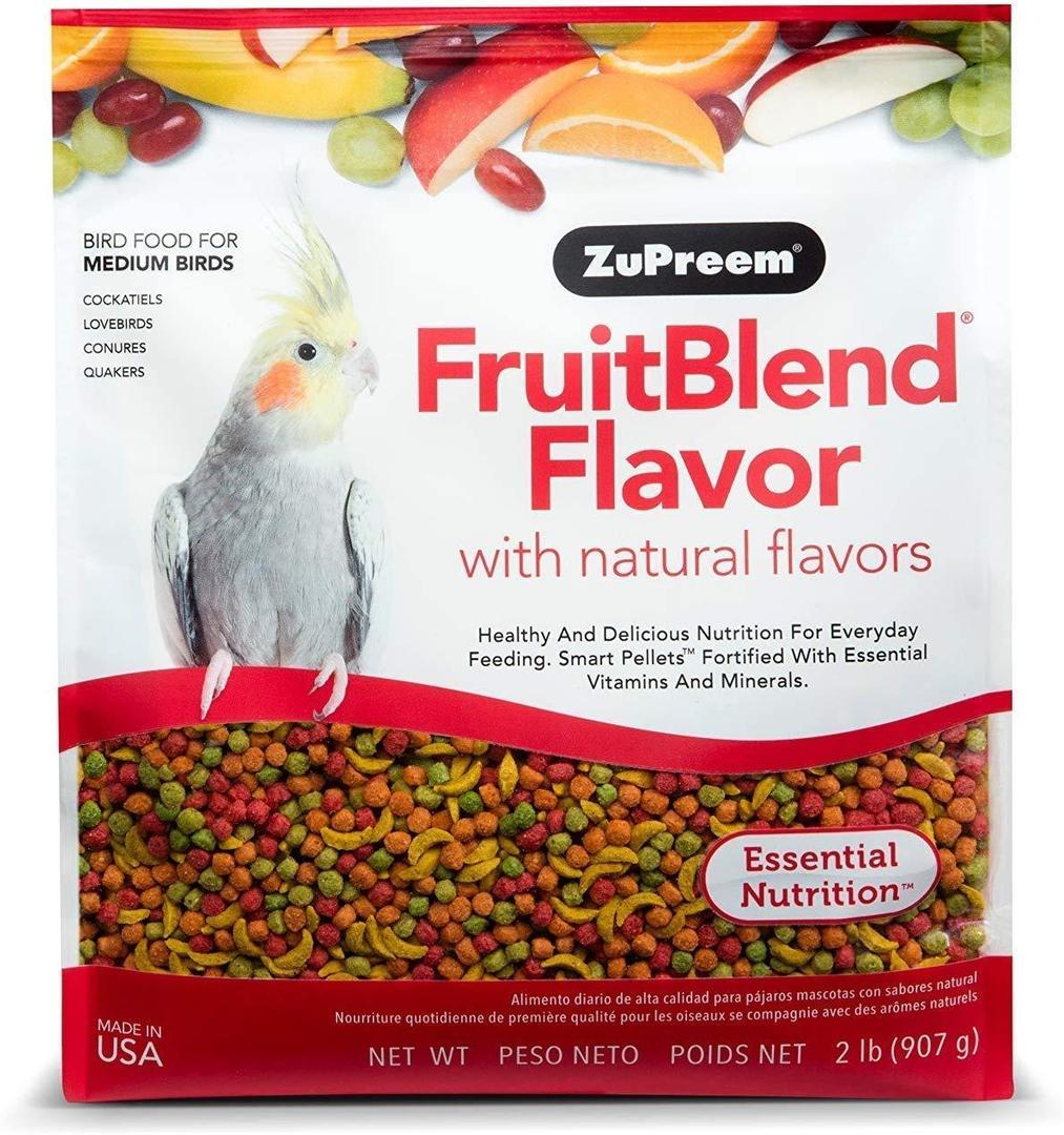 ZuPreem FruitBlend Cockatiel & Conure Food, Uniform Bird Food, M, 2 lb Bird Food Pellets, Fruit Blend, Cockatiel Food, Conures, Lovebirds, Love Bird Pellets, Cockatiel Pellets, Parrot, Medium Bird Amazon's Choice BB 8/4/26