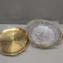 Baderke 3 Set 11.8" Chilled Serving Tray for Parties with Compartments Ice Chilled Party Platter Charcuterie Serving Board Cold Dish Dip for Fruit Seafood Vegetable Shrimp Cocktail (Gold)