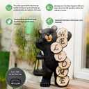 Qeeman Solar Bear Garden Decor Statues: Patio Porch Balcony Yard Art Lawn Ornaments Outdoor Outside Decorations - Birthday Gifts for Mom Grandma Women