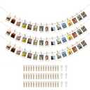 3PCS Hanging Photo Display with 45 Clips, 67 Inch Boho Wooden Bead Garland Photo Banner, Kids Art Display Collage Picture Postcard Display, Photo String for Bedroom Dorm Cubicle Wall Decor Teen Gifts