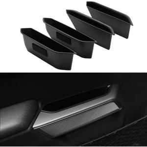 Door Handle Storage Organizer Compatible with 2021-2025 Ford Bronco, Front and Rear Door Grab Handle Pockets Box Insert Tray Interior Accessories