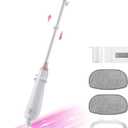 Moolan Steam Mop, 15s Fast Heat-Up Steam Cleaner with 2 Washable Pads, Chemical-Free Hard Floor Cleaning for Carpet, Tile, Laminate, Hardwood, Self-Standing with Adjustable Handle