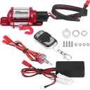 1.9 Beadlock Wheels,RC Winch,1/10 Scale RC Metal Steel RC Crawler Winch RC Model Vehicle Winch with Remote Controller for Traxxas HSP Redcat Tamiya Axial SCX10 D90 HPI 1:10 RC Crawler Climbing Cars