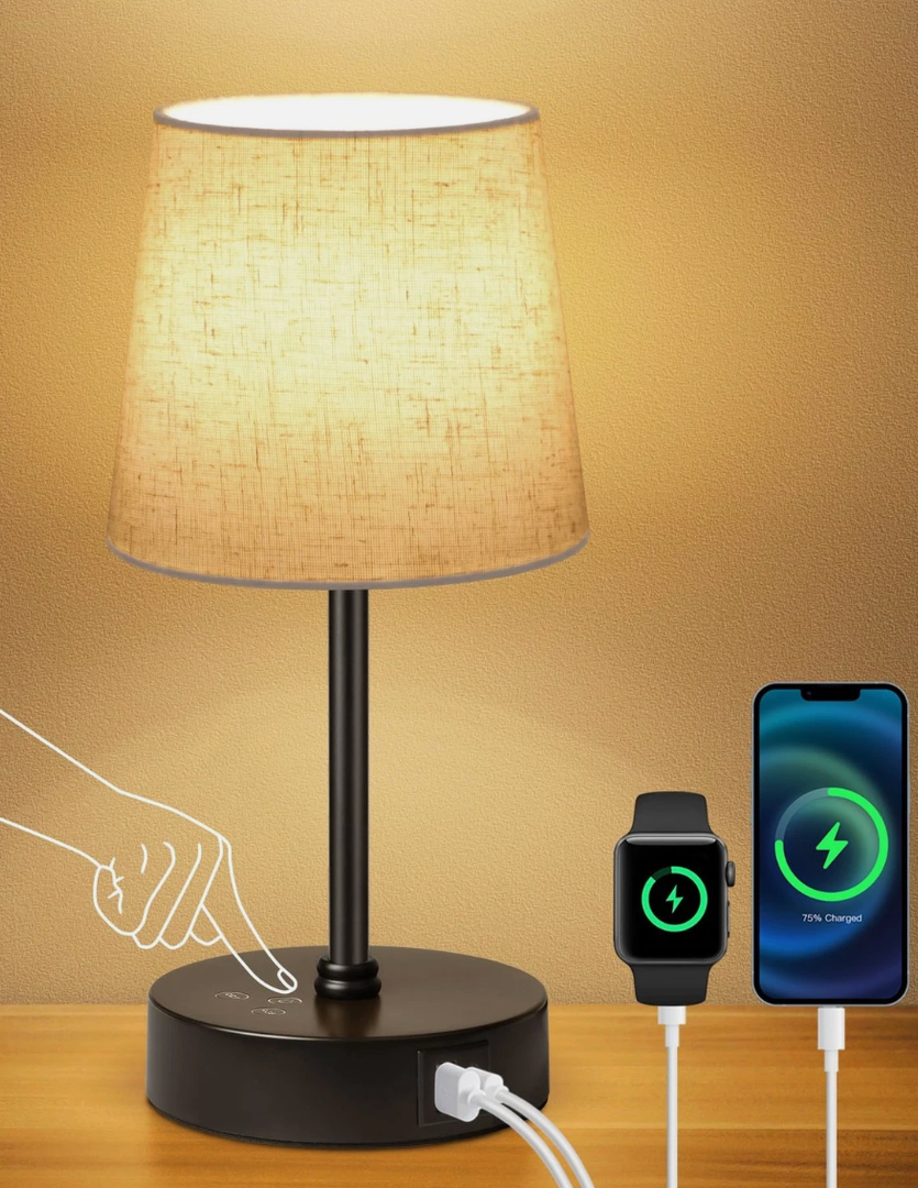 Small Bedside Table lamp RGB Color Changing Lamps 3 Color Temperatures Dim