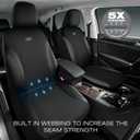 Skechers Seat Covers, Work Leather Car Seat Covers 5-Times Stronger Built-in Webbing, Oxford Fabric Front Seat Cover, Airbag Compatible, Automotive Comfort for Cars, Trucks, SUVs,Black