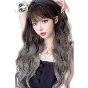 MGRANDE wig premium line active top stylist produce 6 items set inner color line women's original wig semi-long small face effectgray graLCa DY52A
