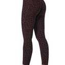 Sunzel Hidden Butt Scrunch Workout Leggings with Pockets for Women, High Waisted Gym Yoga Pants with Tummy Control 25" Inseam Leopard Chocolate Brown X-Large