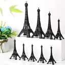 7 Pcs Eiffel Tower Statue Decor Alloy Metal Paris Tower Party Decoration 5 Size Eiffel Decor French Table Stand Holder Gift for Cake Topper Collectible Figurine Replica Home(Black)