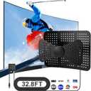 ATSC3.0 Outdoor Indoor TV Antenna for Digital Smart TV with Strong Signal, 1000 Miles Long Range, Supports 4K 1080P, 32.8ft RG59 Coax Cable, Support 2 TVs, Compatible with Radio/fm Antenna (Black)