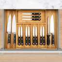VaeFae Premium Bamboo Drawer Organizer, Expandable Silverware Drawer Organizer, Cutlery Tray with Dividers for Kitchen Utensils (Natural, Large)