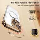 COOLQO for iPhone 15 Pro Max Case 6.7'' Upgraded 360 Spin Magnetic Stand [Compatible with Magsafe][Military Protection] Shockproof Protective Phone Holder Cover for iPhone 15 Pro Max, White Gold