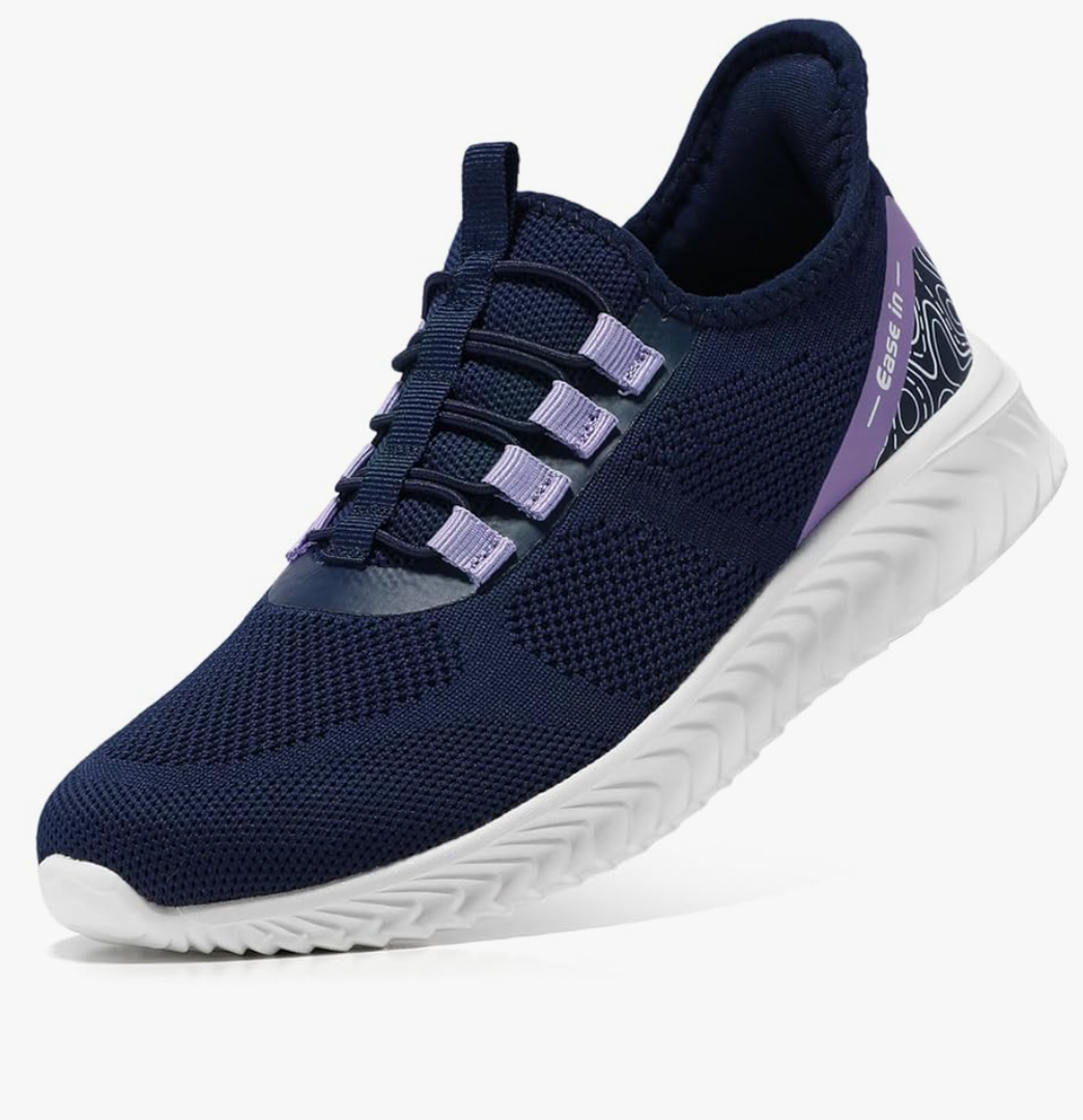 STQ Slip On Shoes Women Orthopedic Walking Sneakers Lightweight Ladies Pregnancy Maternity Tennis Shoes for Plantar Fasciitis Relief, Size 8.5