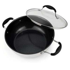 AVACRAFT Nonstick Everyday Pan, 9 inch, Ceramic Coating, Stainless Steel, Induction Compatible, Dishwasher Safe