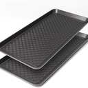 Finorder Multi-Purpose Boot Trays, Set of 2 Black All Weather Heavy Duty Shoe Trays, Pet Feeding Mat, Use for Indoor and Outdoor, 30" x 15" x 1.2"