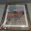 Gold 11x14 Picture Frame with Mat, Vintage Wood Photo Frame for Real Glass, Matted 9x12 or 11 x 14 Photos, Easy Photo Changes, Wall Hanging, Antique Ornate Wall Art