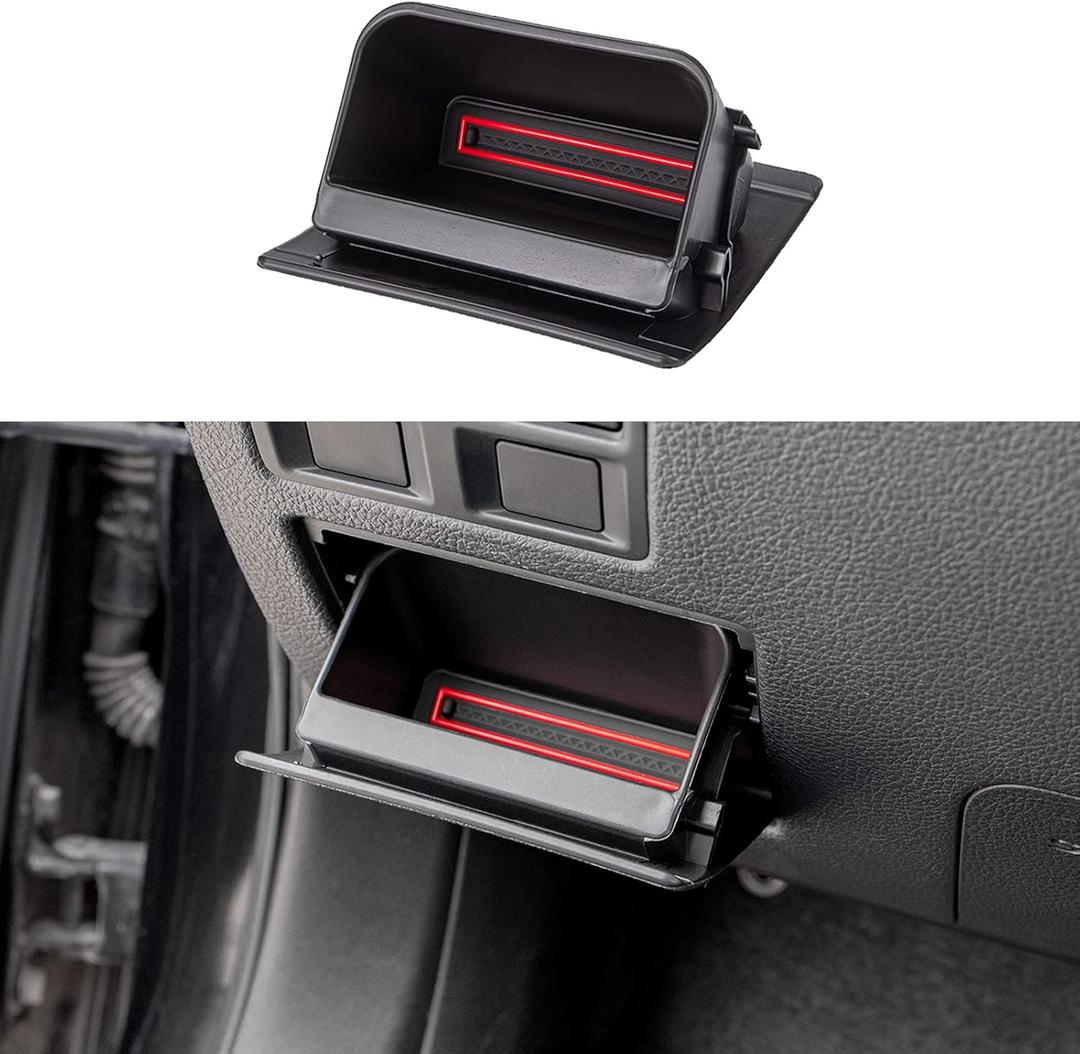 PIMCAR Fuse Box Coin Container Inner Storage Tray for Subaru Impreza XV Crosstrek Forester Legacy Outback WRX STI Ascent Accessores (with Non-Slip Red Liner)
