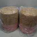 Barydat 2 Pcs 15'' Ottoman Pouf Natural Seagrass Braided Poof Hand Weaving Round Ottomans Boho Footrest Stool for Home Living Room Bedroom Patio(Natural and Pink)