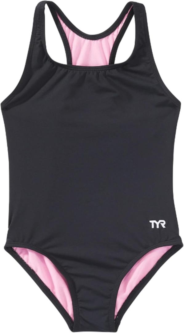 TYR Girls' Durafast Lite Ella Maxfit Swimsuit (Large, Black)