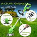 Electric Weed Wacker Cordless, Weed Eater Battery Powered with with Metal Blades,3 in 1 Stringless Grass Trimmer Lightweight Brush Cutter/Edger for Garden Lawn Yard Trimming