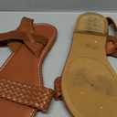 Verdusa Girl's Braided Woven Leather Sandals Ankle Strap Open Toe Flat Sandals, Size 35